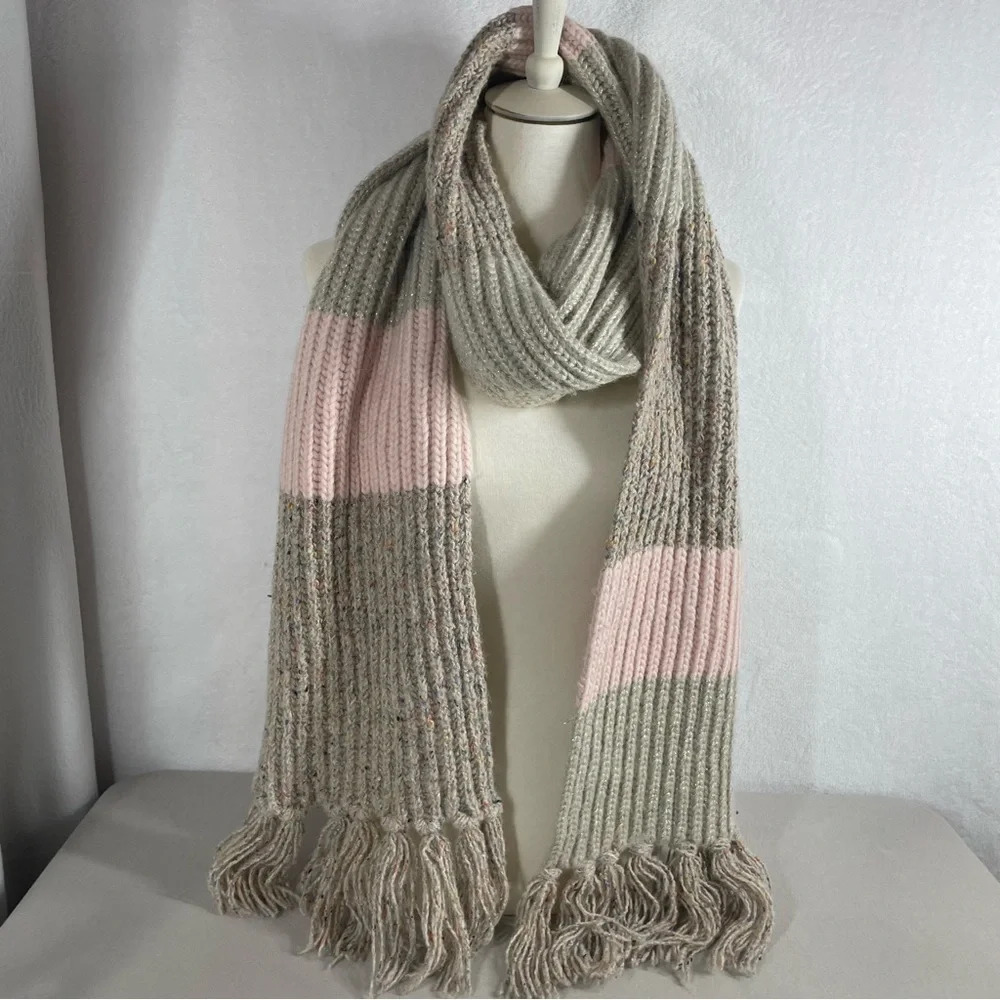 J Crew Wool Alpaca Blend Knit Tassle Scarf - Picture 2 of 7